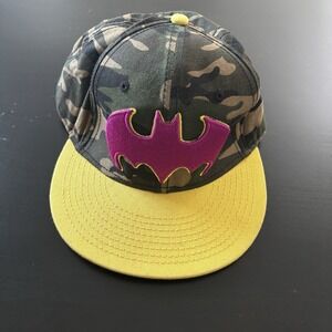 Batman The Dark Night Hat Purple Yellow Camo Fitted Flex Fit L/XL